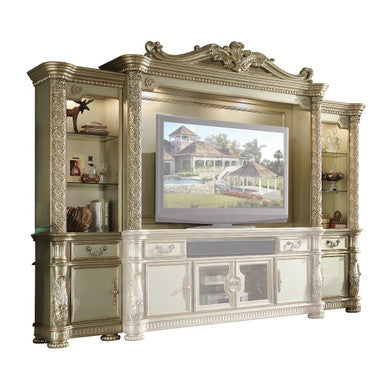 ACME 91310 Vendome II Entertainment Center, Gold Patina & Bone (1Set/3Ctn)