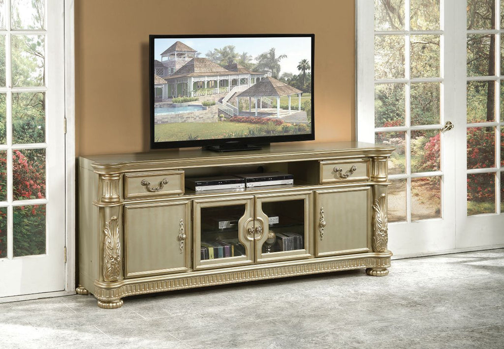 ACME 91313 Vendome II TV Console, Gold Patina & Bone