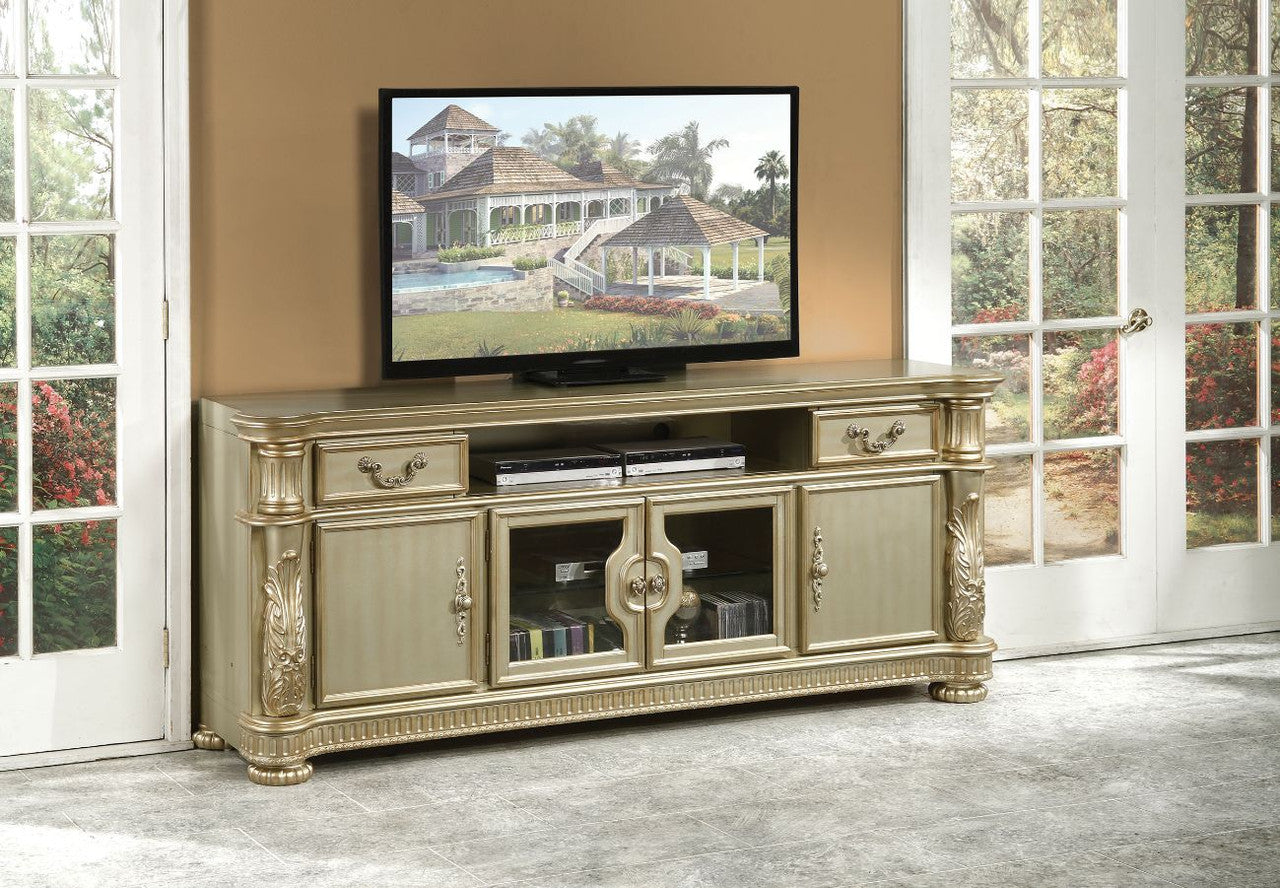 ACME 91313 Vendome II TV Console, Gold Patina & Bone