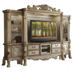 ACME 91330 Dresden Entertainment Center, Gold Patina & Bone (1Set/3Ctn)