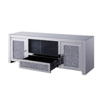 ACME 91450 Noralie TV Stand, Mirrored & Faux Diamonds