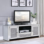 ACME 91450 Noralie TV Stand, Mirrored & Faux Diamonds
