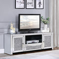 ACME 91450 Noralie TV Stand, Mirrored & Faux Diamonds