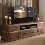 ACME 91500 Aberdeen TV Stand, Retro Brown Top Grain Leather
