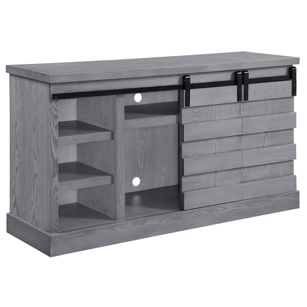 ACME 91616 Amrita TV Stand with Fireplace, Gray Oak