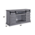 ACME 91616 Amrita TV Stand with Fireplace, Gray Oak