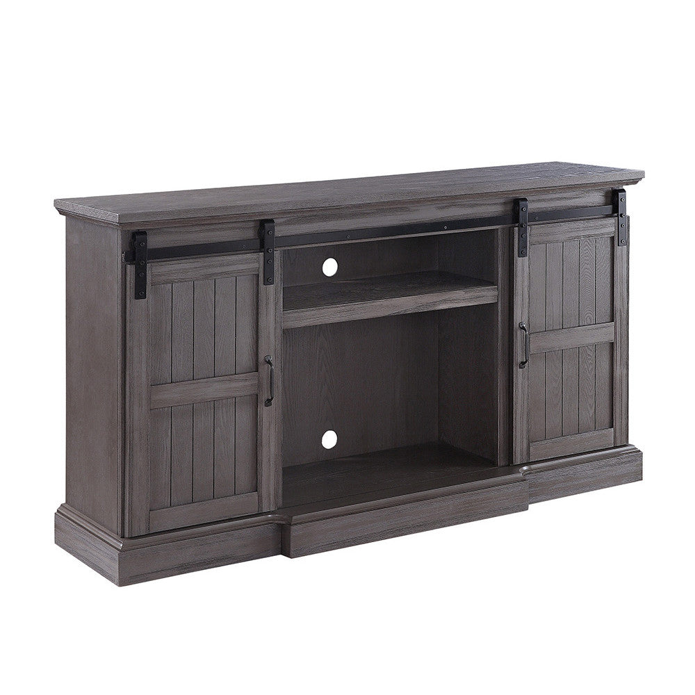 ACME 91618 Admon TV Stand with Fireplace, Gray Oak