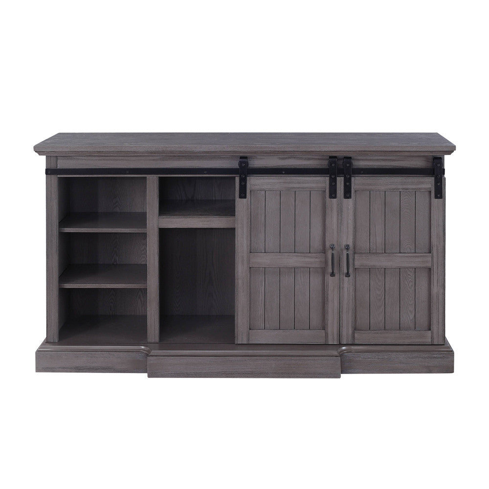 ACME 91618 Admon TV Stand with Fireplace, Gray Oak