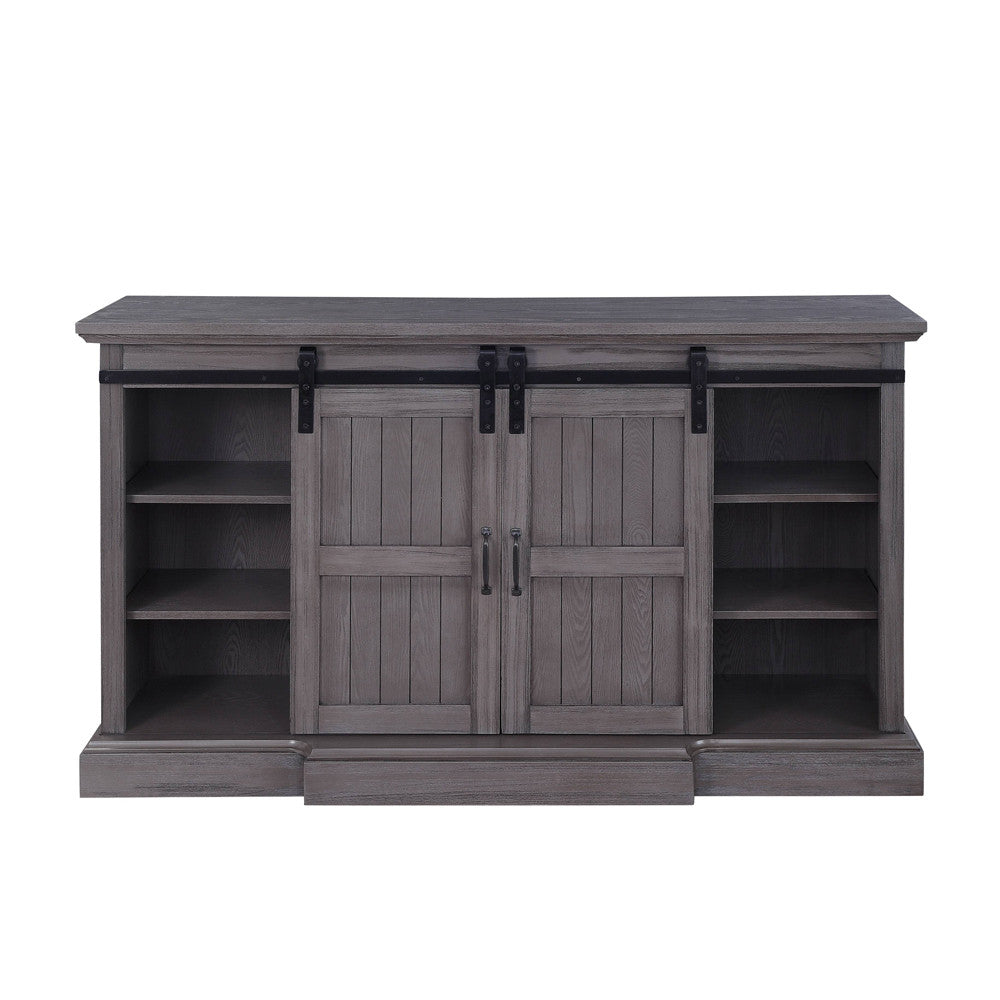 ACME 91618 Admon TV Stand with Fireplace, Gray Oak