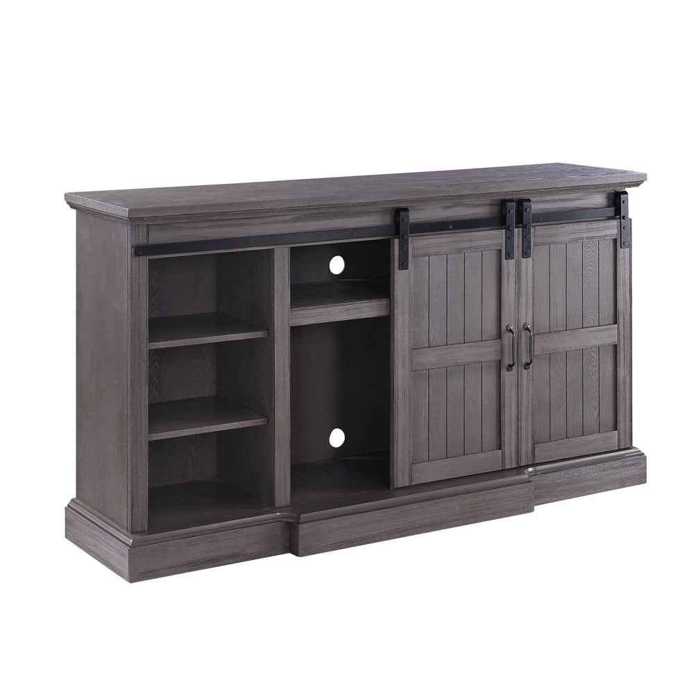 ACME 91618 Admon TV Stand with Fireplace, Gray Oak
