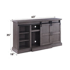 ACME 91618 Admon TV Stand with Fireplace, Gray Oak