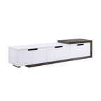 ACME 91680 Orion TV Stand, White High Gloss & Rustic Oak