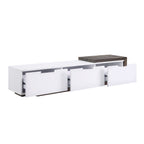 ACME 91680 Orion TV Stand, White High Gloss & Rustic Oak