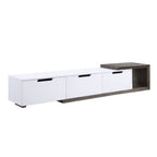 ACME 91680 Orion TV Stand, White High Gloss & Rustic Oak