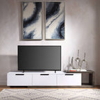 ACME 91680 Orion TV Stand, White High Gloss & Rustic Oak