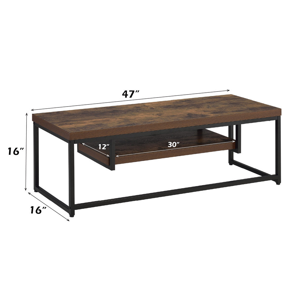 ACME 91780 Bob TV Stand, Weathered Oak & Black
