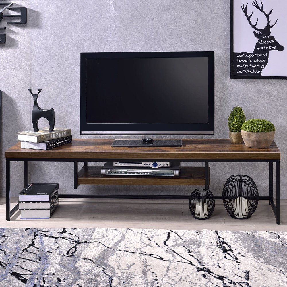 ACME 91782 Bob TV Stand, Weathered Oak & Black