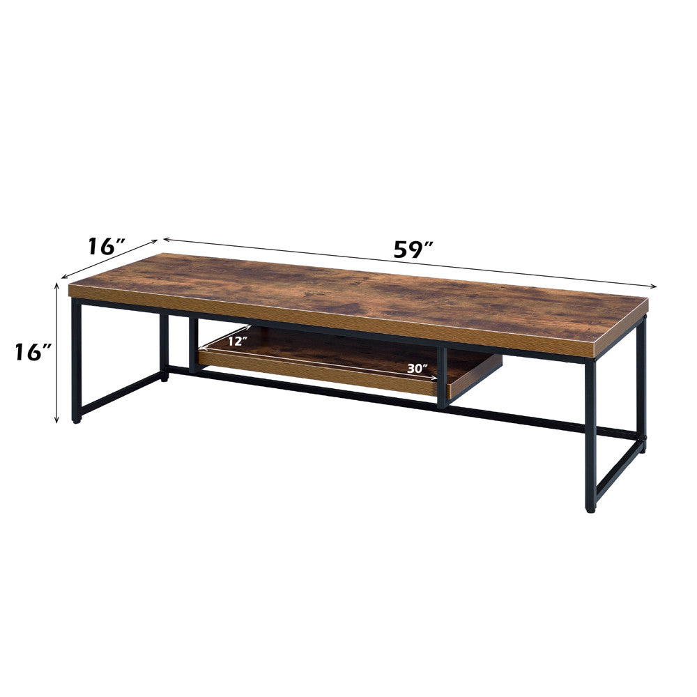 ACME 91782 Bob TV Stand, Weathered Oak & Black