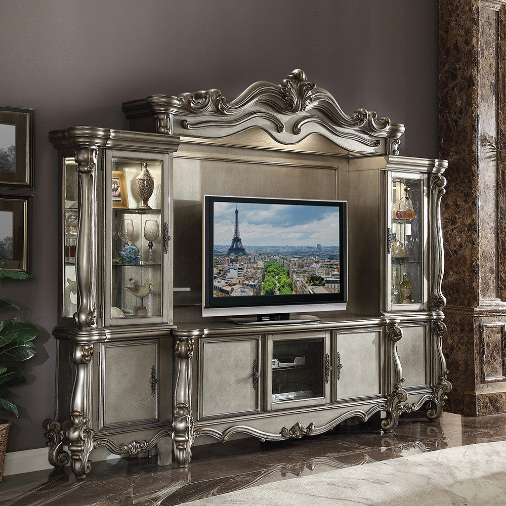 ACME 91820 Versailles Entertainment Center, Antique Platinum (1Set/4Ctn)