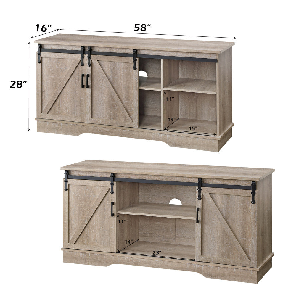 ACME 91857 Bennet TV Stand, Oak Finish