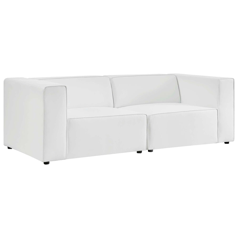 Modway EEI-4788 Mingle 2-Piece Vegan Leather Sectional Sofa Loveseat