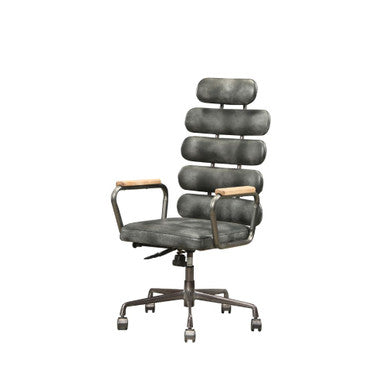 ACME 92107 Calan Executive Office Chair, Vintage Black Top Grain Leather