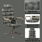 ACME 92107 Calan Executive Office Chair, Vintage Black Top Grain Leather