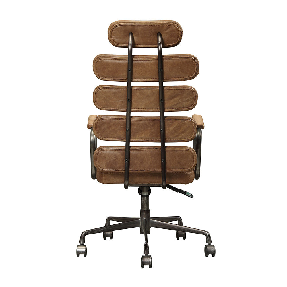 ACME 92108 Calan Executive Office Chair, Retro Brown Top Grain Leather