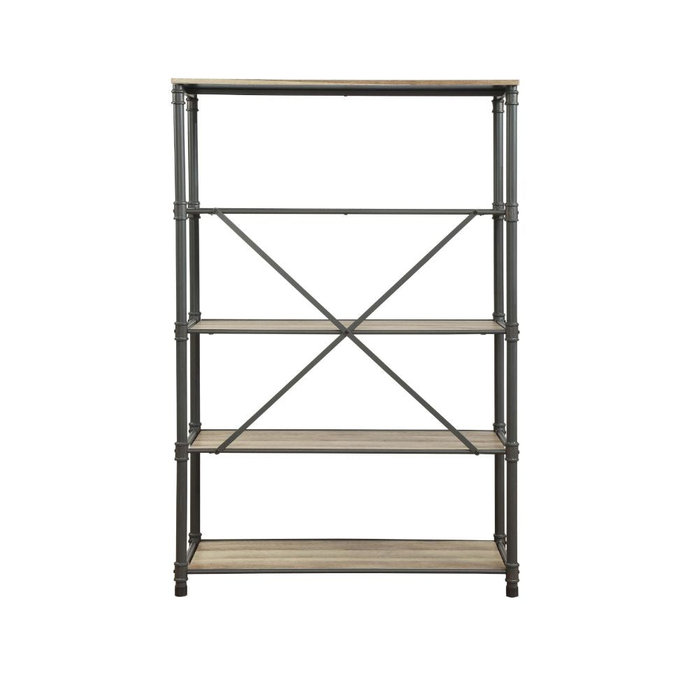 ACME 92200 Itzel Bookshelf, Antique Oak & Sandy Gray