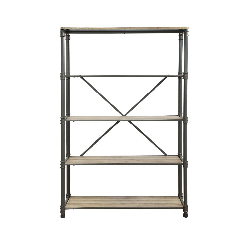 ACME 92200 Itzel Bookshelf, Antique Oak & Sandy Gray