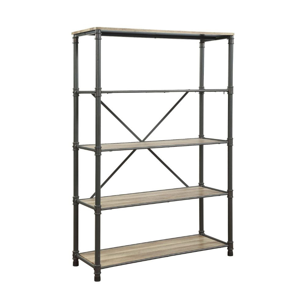 ACME 92200 Itzel Bookshelf, Antique Oak & Sandy Gray