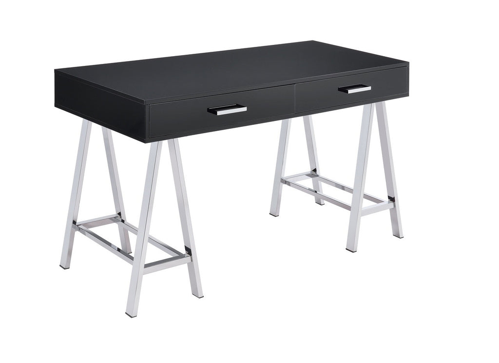 ACME 92227 Coleen Desk, Black High Gloss & Chrome
