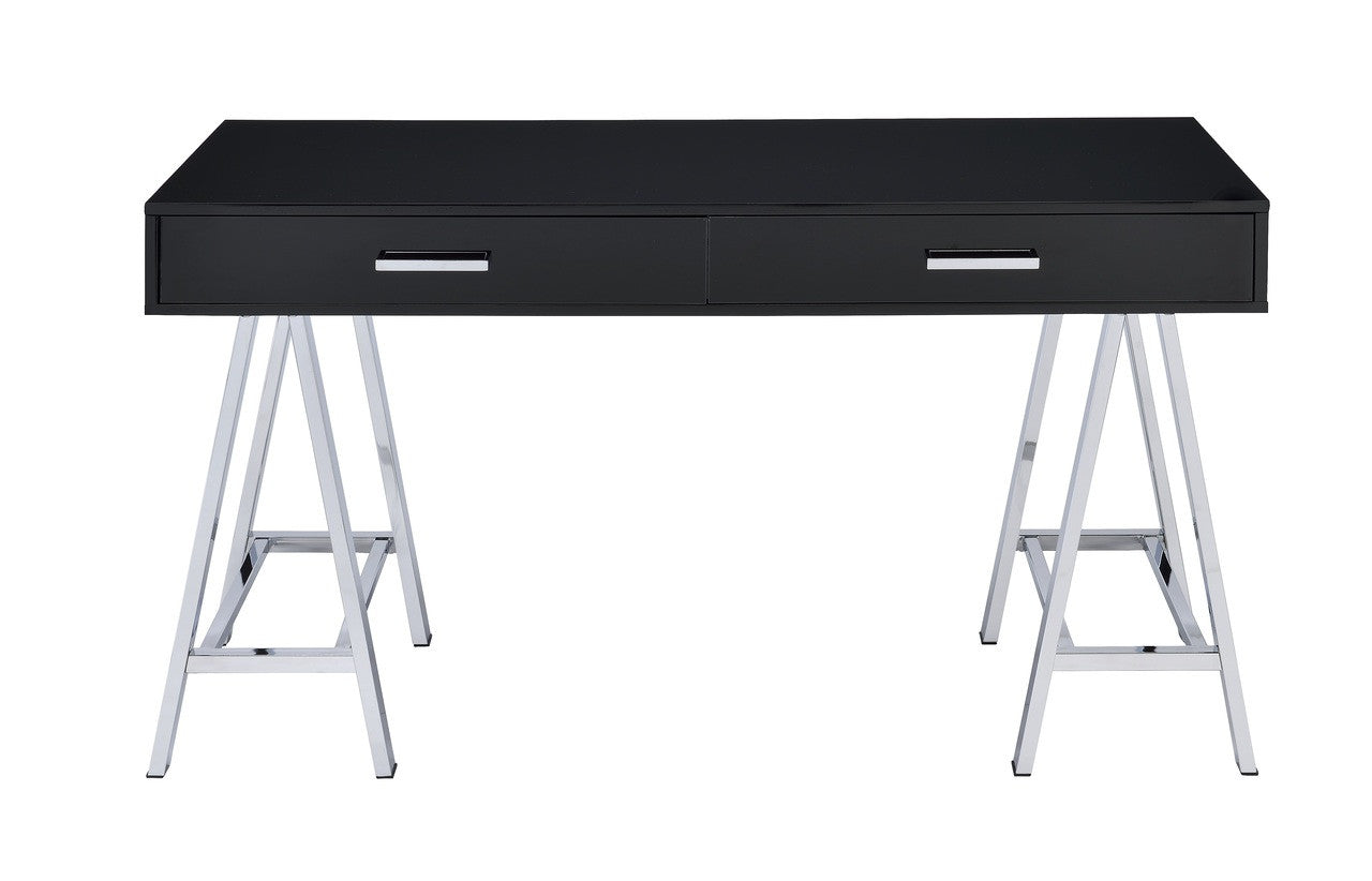 ACME 92227 Coleen Desk, Black High Gloss & Chrome