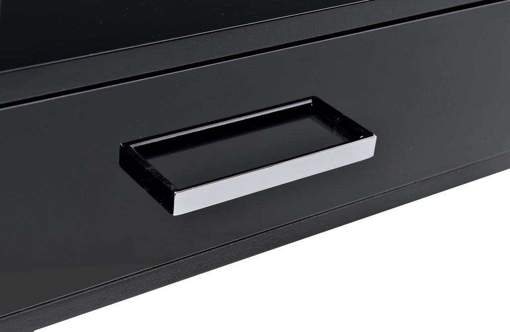 ACME 92227 Coleen Desk, Black High Gloss & Chrome