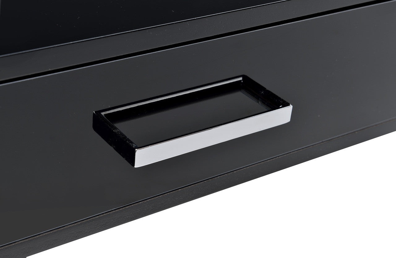 ACME 92227 Coleen Desk, Black High Gloss & Chrome