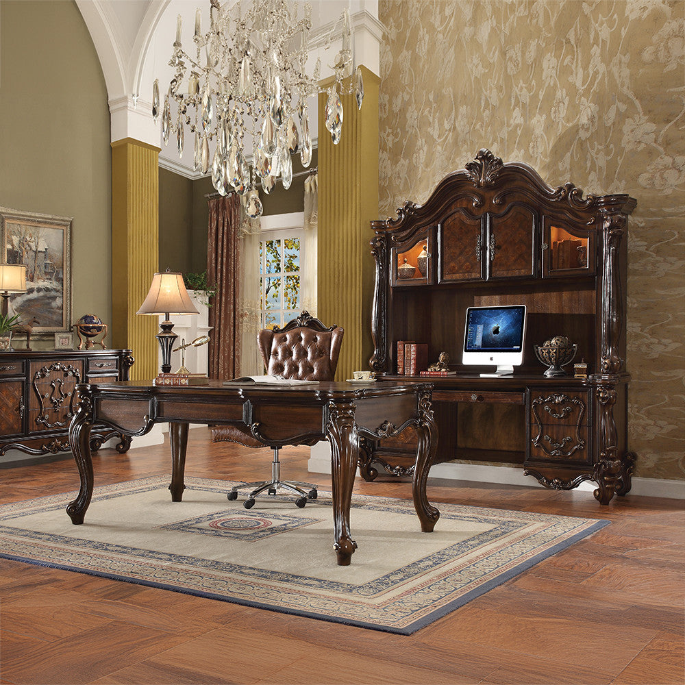 ACME 92284 Versailles Computer Desk & Hutch, Cherry Oak (1Set/2Ctn)  2