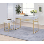 ACME 92312 Coleen Desk, White & Brass