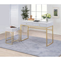 ACME 92312 Coleen Desk, White & Brass