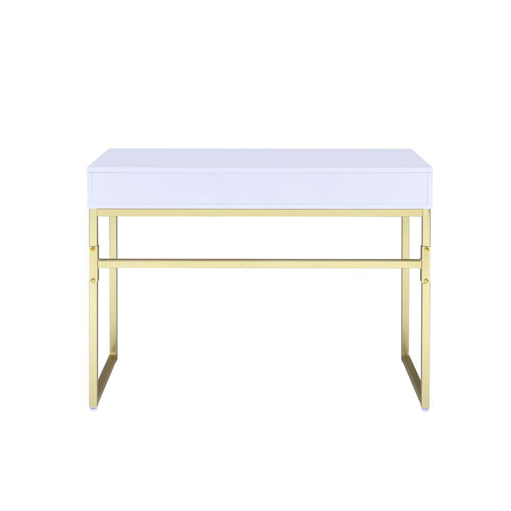 ACME 92312 Coleen Desk, White & Brass