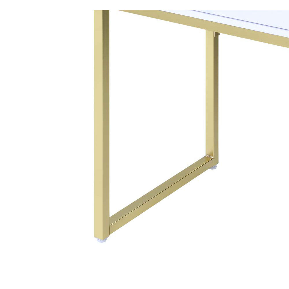 ACME 92312 Coleen Desk, White & Brass