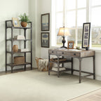 ACME 92325 Gorden Desk, Weathered Oak & Antique Silver