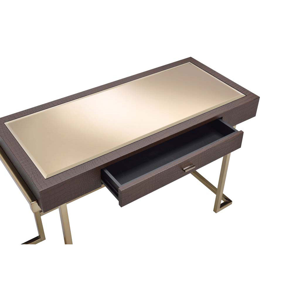 ACME 92336 Boice Desk, Espresso PU & Champagne