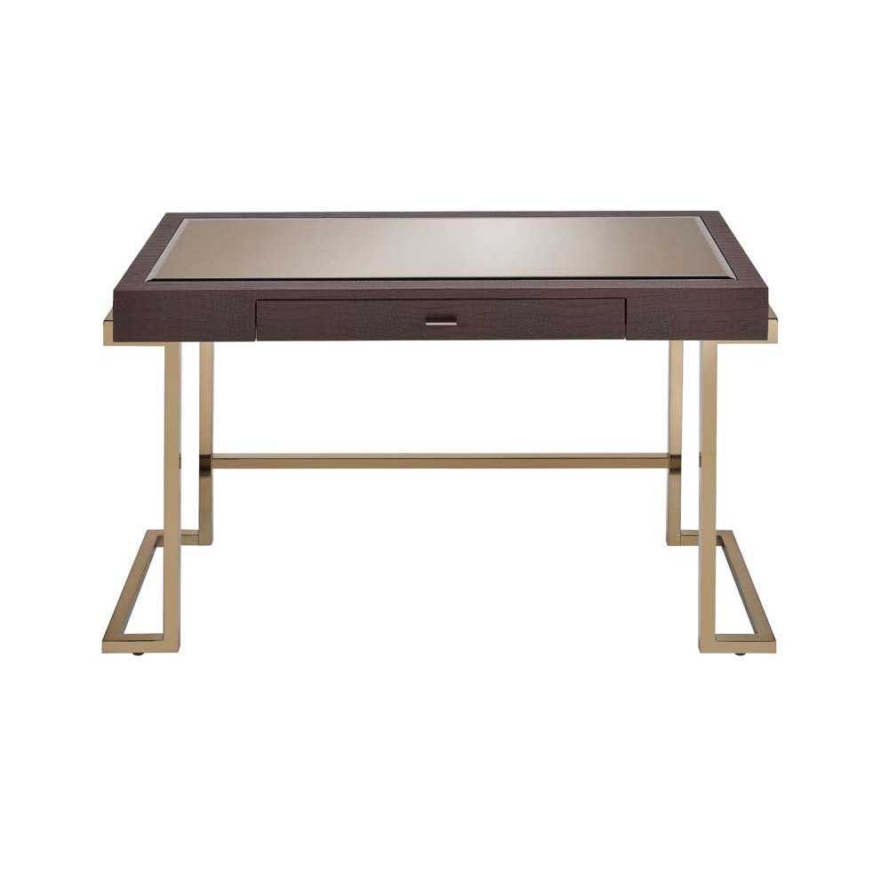 ACME 92336 Boice Desk, Espresso PU & Champagne