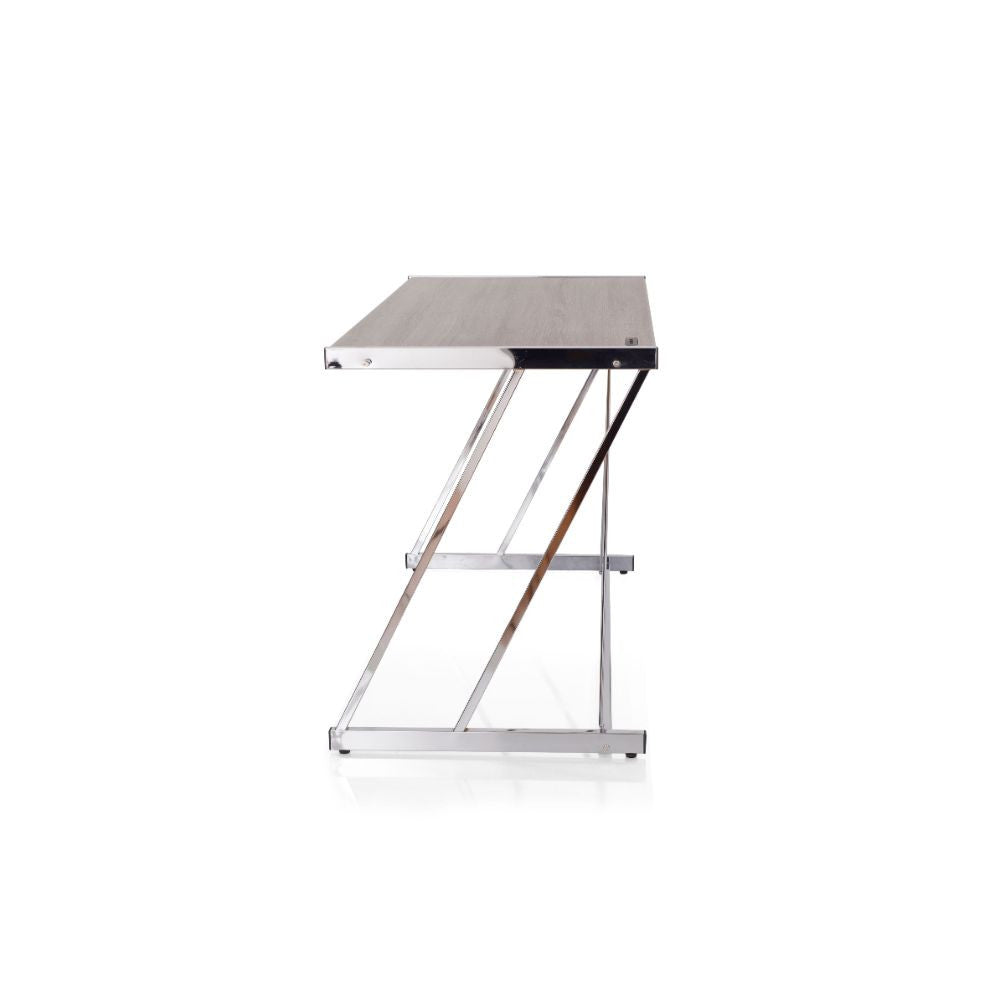 ACME 92344 Finis Desk (USB Dock), Weathered Oak & Chrome