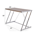 ACME 92344 Finis Desk (USB Dock), Weathered Oak & Chrome