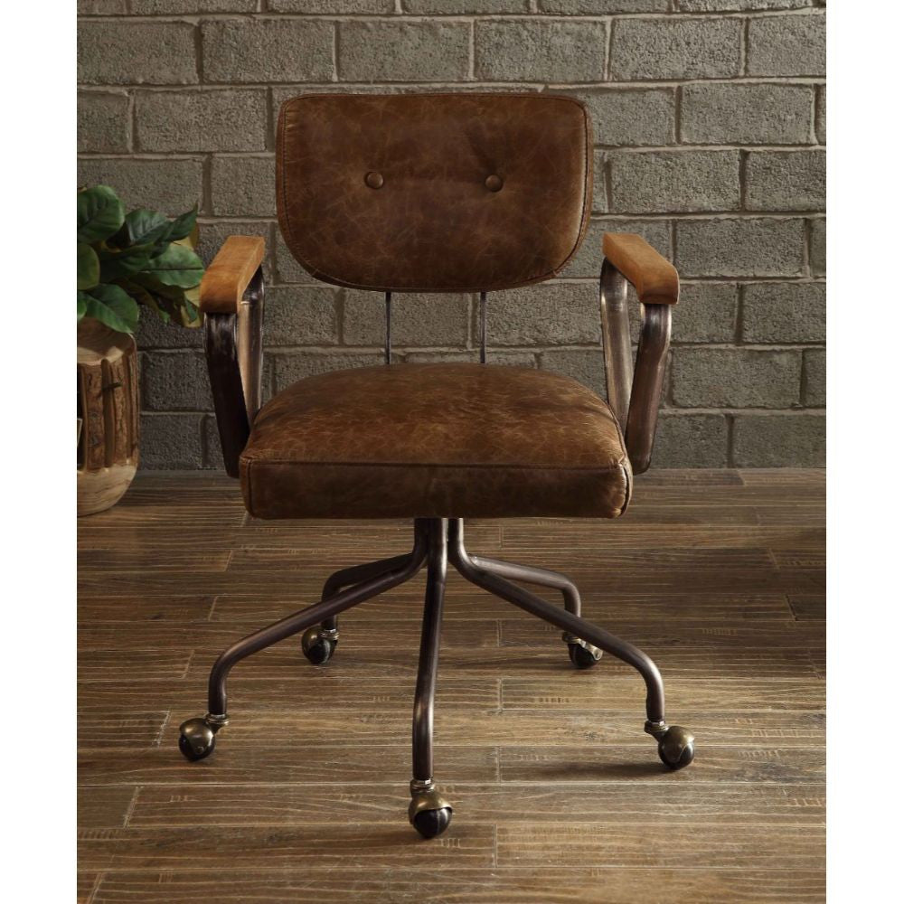 ACME 92410 Hallie Executive Office Chair, Vintage Whiskey Top Grain Leather