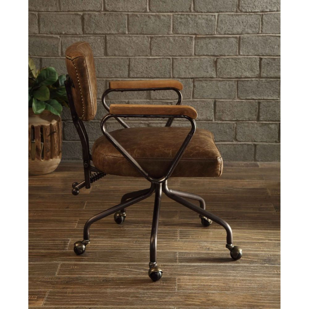 ACME 92410 Hallie Executive Office Chair, Vintage Whiskey Top Grain Leather