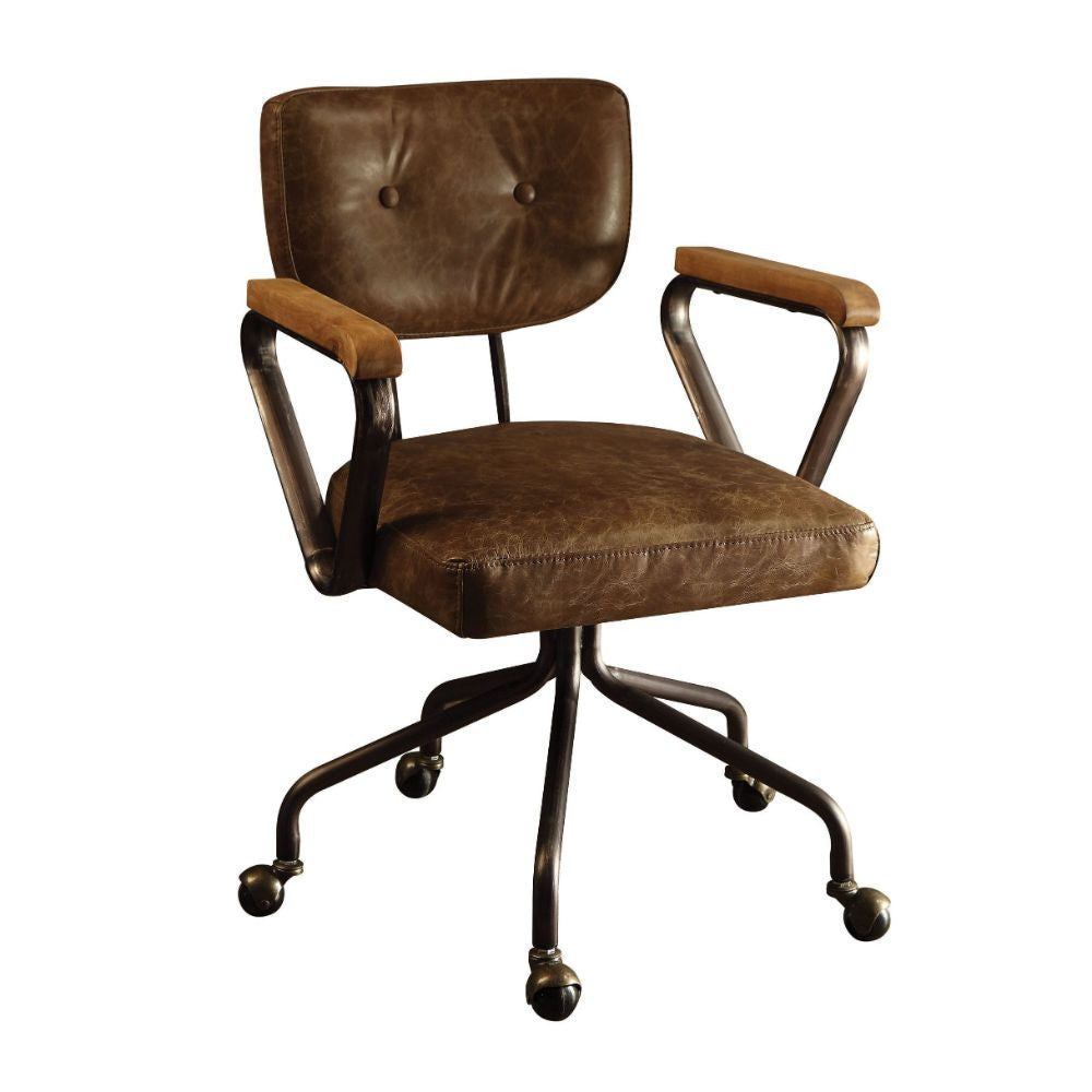 ACME 92410 Hallie Executive Office Chair, Vintage Whiskey Top Grain Leather