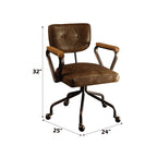 ACME 92410 Hallie Executive Office Chair, Vintage Whiskey Top Grain Leather