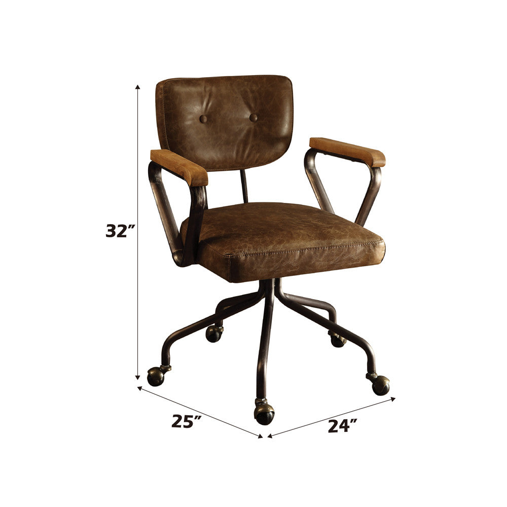 ACME 92410 Hallie Executive Office Chair, Vintage Whiskey Top Grain Leather
